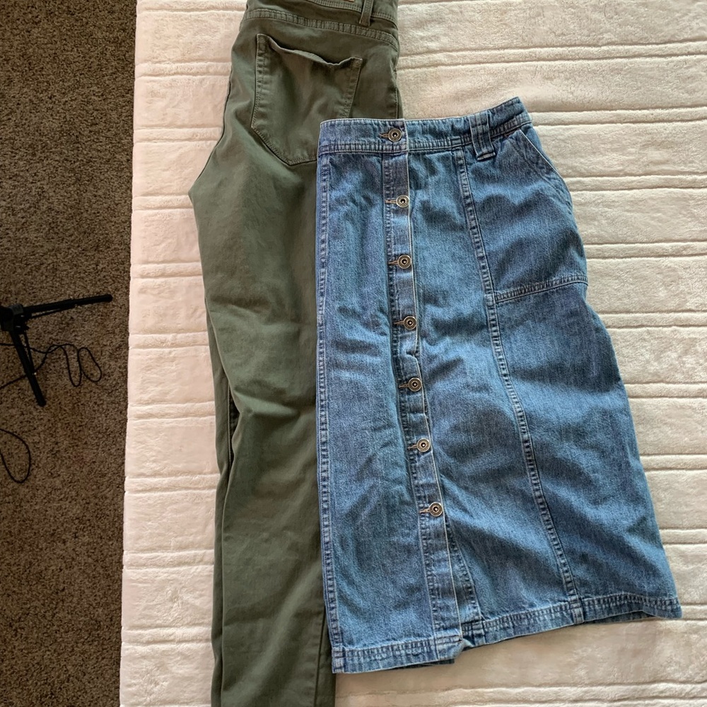Size 12 Jean skirt and skinny pants